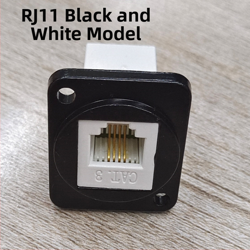 Kvadratni RJ45 ženski priključak s dvostrukim portom, izravni prohod 8P8C, mrežni adapter RJ45 tipa D
