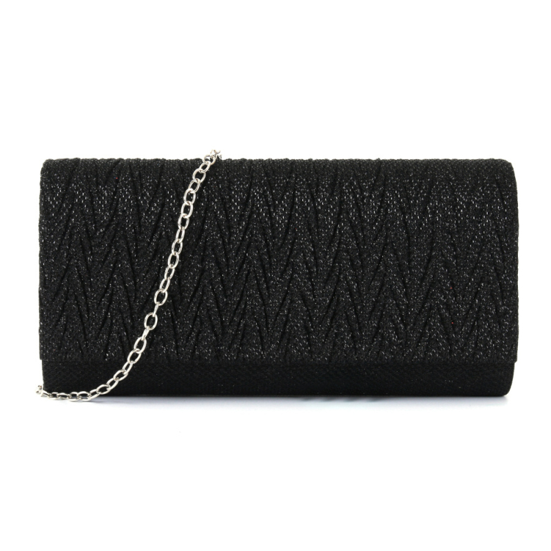 Ženska večernja crossbody torbica s irisirajućim plisiranim dizajnom, okruglo dno