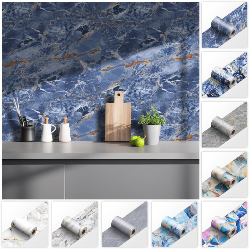 PVC samoljepljivi kuhinjski backsplash i radna ploha uz sudoper, s efektom umjetnog mramora, vodootporan i otporan na masnoće