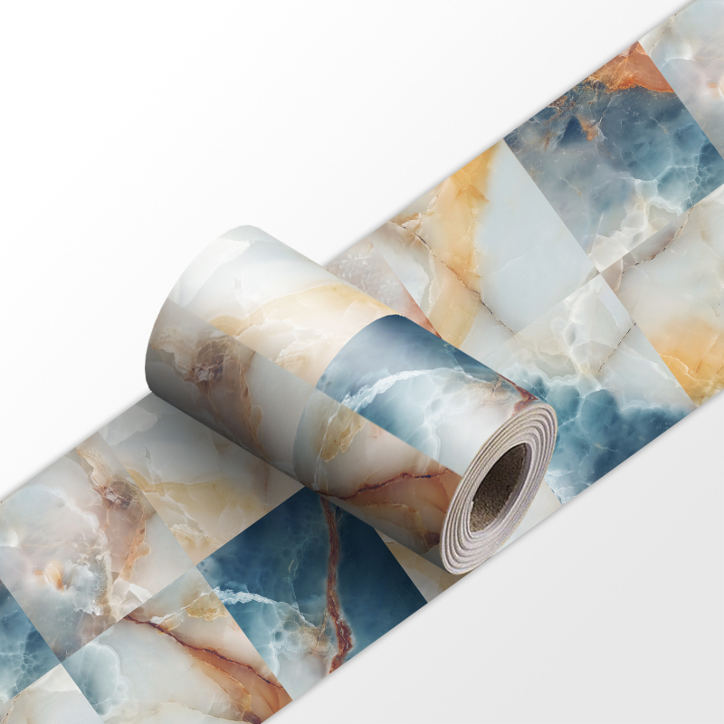 PVC samoljepljivi kuhinjski backsplash i radna ploha uz sudoper, s efektom umjetnog mramora, vodootporan i otporan na masnoće