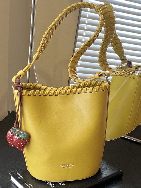 Vară 2026: Geantă bucket crossbody în stil coreean, culoare solidă, capacitate mare, piele PU, buzunar pentru telefon