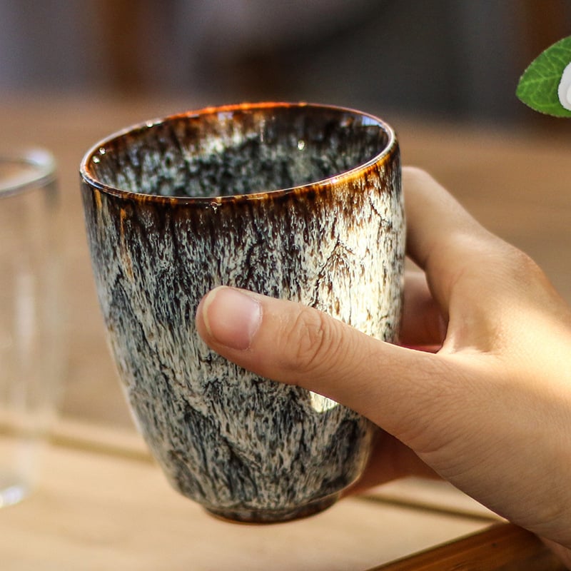 Master Cup velika šalice za čaj s Tenmoku glazurom, porcelin