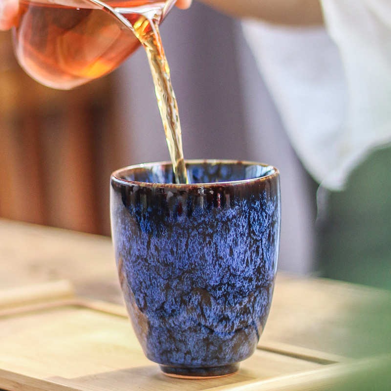Master Cup velika šalice za čaj s Tenmoku glazurom, porcelin