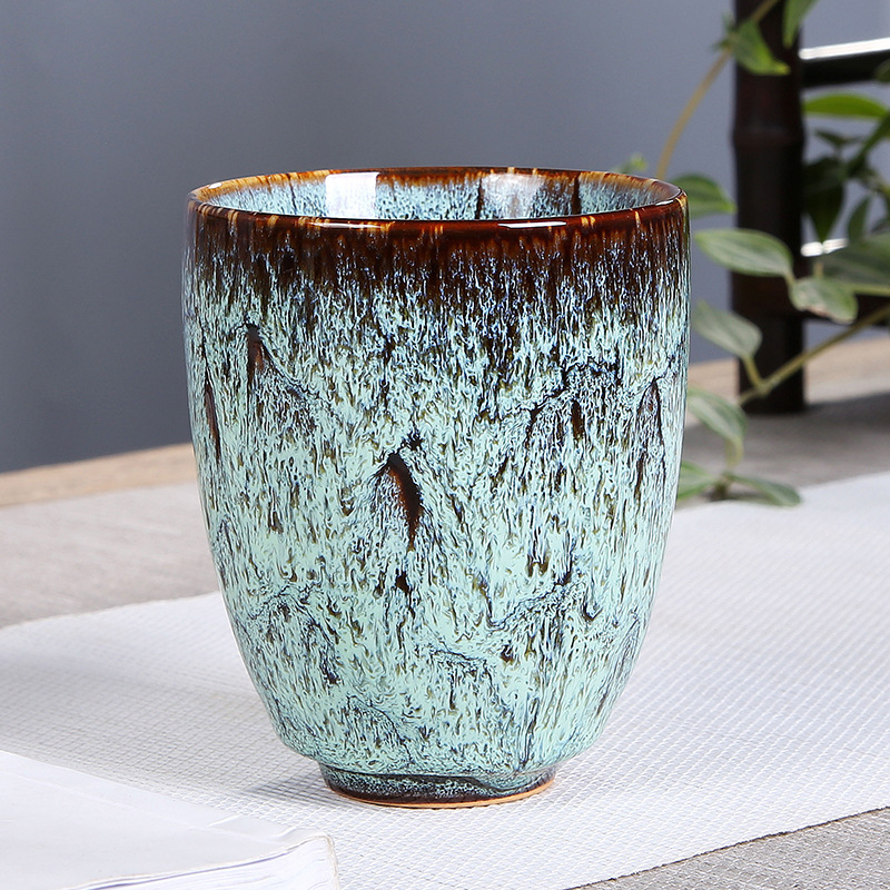 Master Cup velika šalice za čaj s Tenmoku glazurom, porcelin