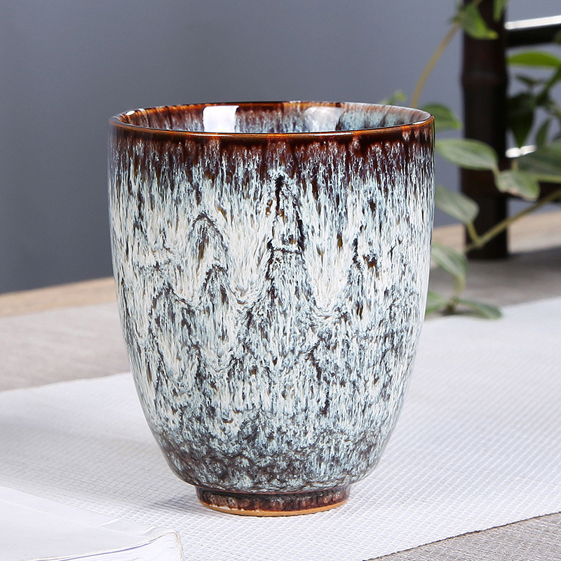 Master Cup velika šalice za čaj s Tenmoku glazurom, porcelin