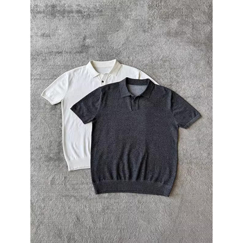 Muški polo s kratkim rukavima Mist Blue, od ice silk tkanine, prozračan, slobodan kroj