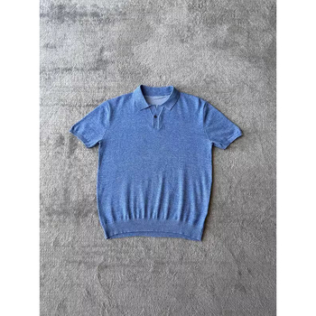 Muški polo s kratkim rukavima Mist Blue, od ice silk tkanine, prozračan, slobodan kroj