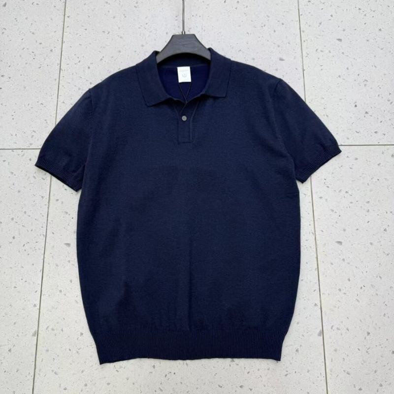 Muški polo s kratkim rukavima Mist Blue, od ice silk tkanine, prozračan, slobodan kroj