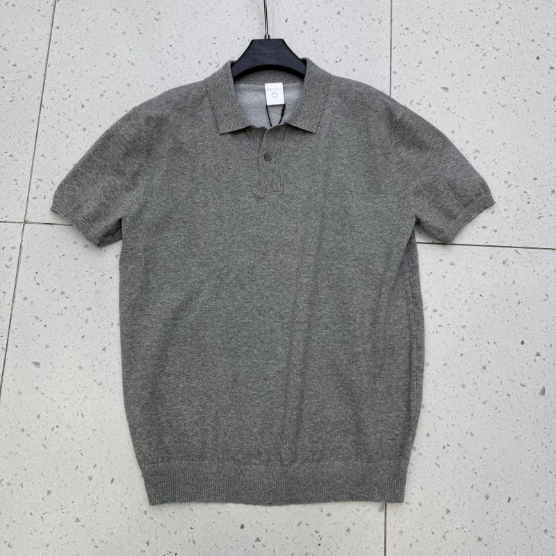 Muški polo s kratkim rukavima Mist Blue, od ice silk tkanine, prozračan, slobodan kroj