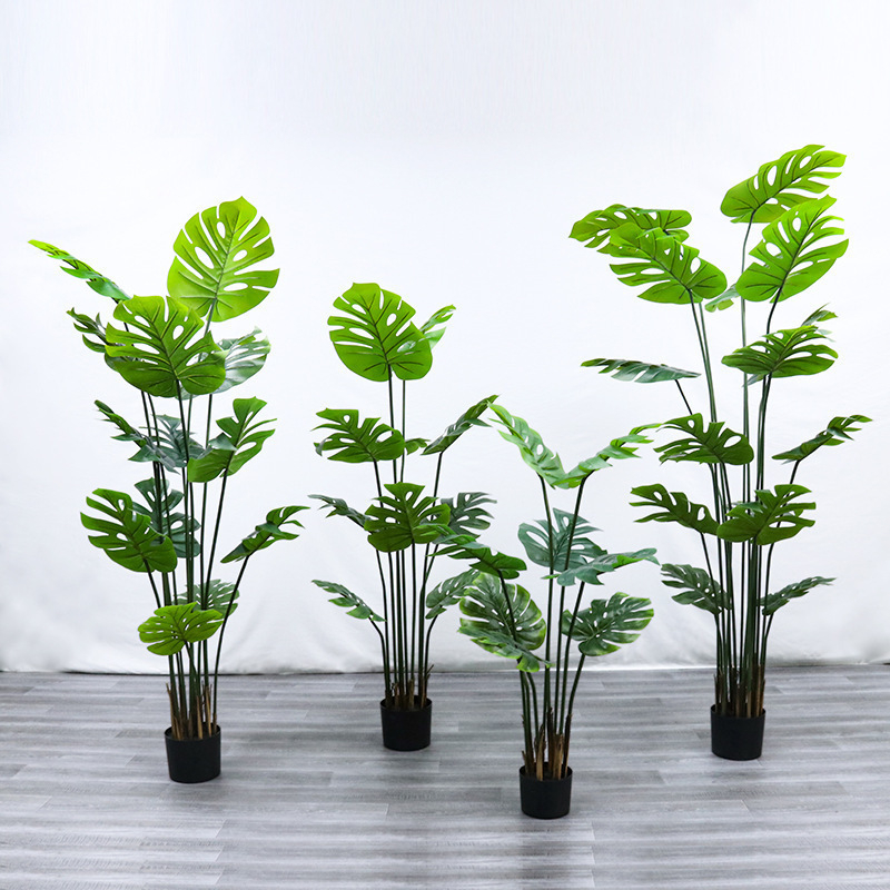 Vještačka biljka u posudi — Ptica raja i Palma putnika, podni bonsai dekoracija za interijer