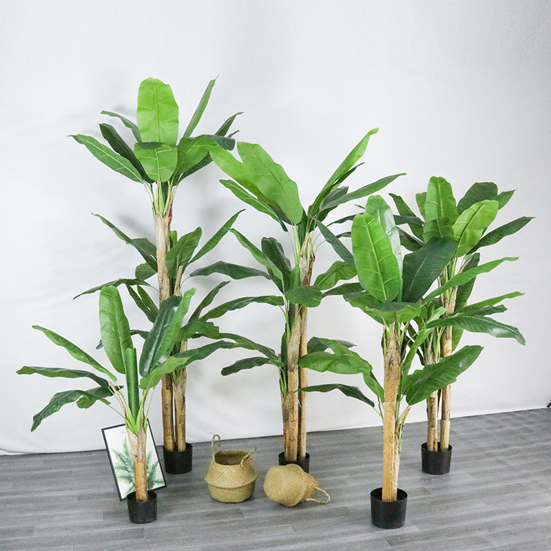 Vještačka biljka u posudi — Ptica raja i Palma putnika, podni bonsai dekoracija za interijer