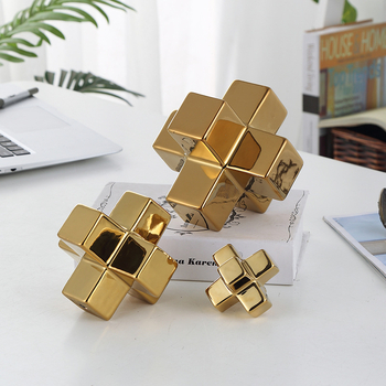 Moderný geometrický keramický ornament, dekorácia pracovnej plochy v severskom štýle