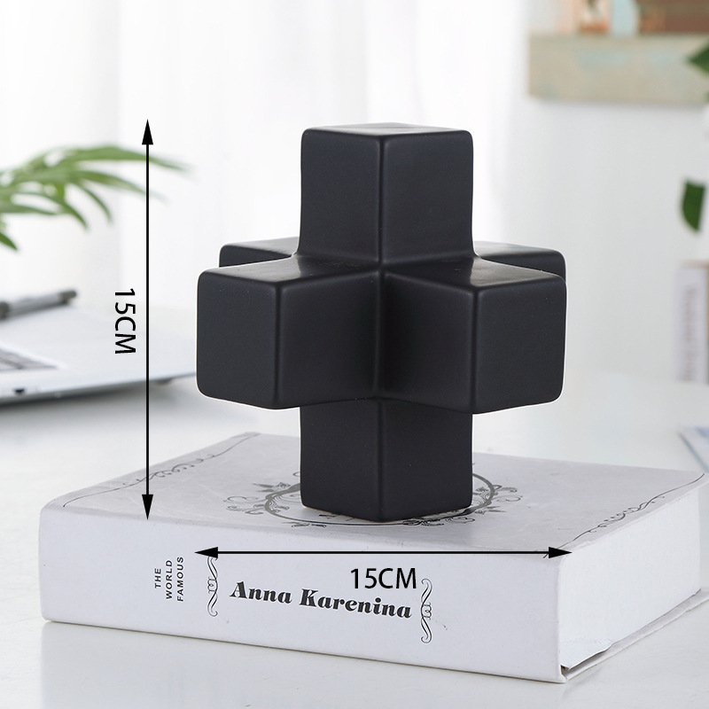 Moderný geometrický keramický ornament, dekorácia pracovnej plochy v severskom štýle