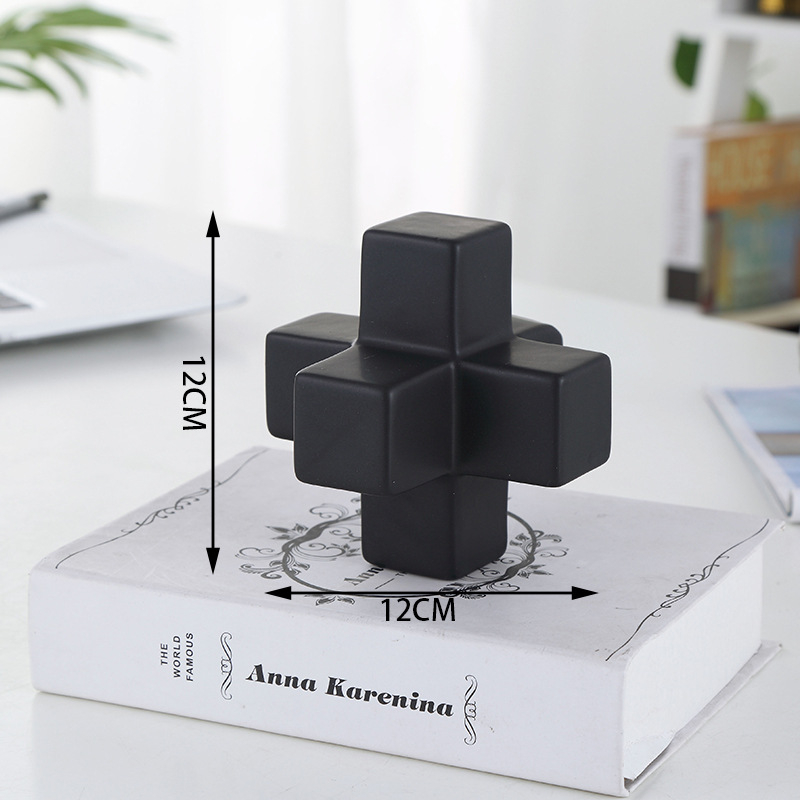 Moderný geometrický keramický ornament, dekorácia pracovnej plochy v severskom štýle