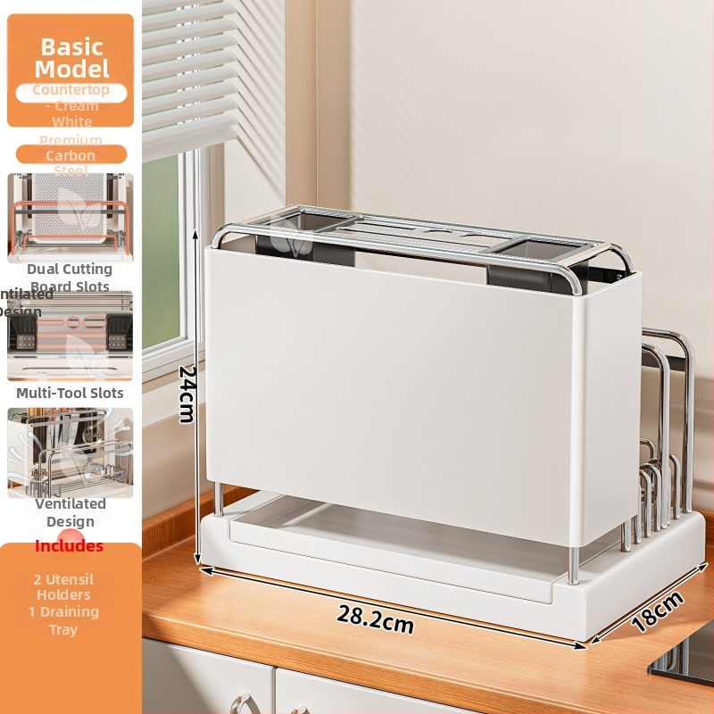 Univerzálny kuchynský úložný priestor na nože, paličky a dosku na krájanie