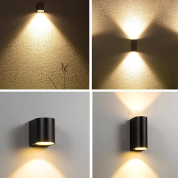 Εξωτερικό φωτιστικό τοίχου LED, 6W/12W/20W, IP65 αδιάβροχο, διπλής κεφαλής πάνω/κάτω φωτισμός, αλουμινένιο σώμα, 220V, γωνία δέσμης 120°, χωρίς δυνατότητα ρύθμισης φωτεινότητας