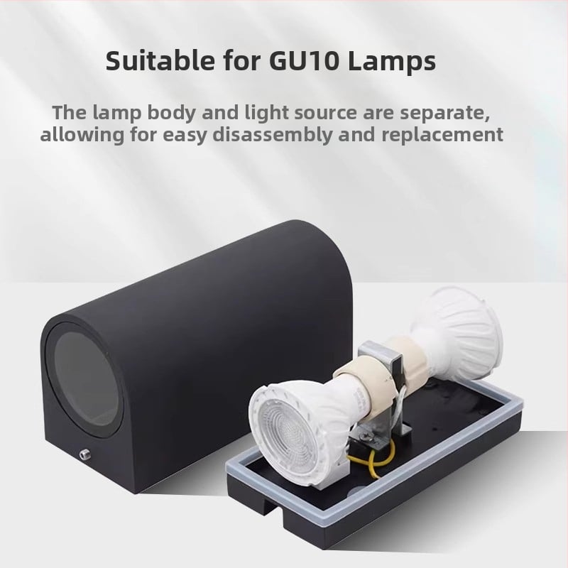 Εξωτερικό φωτιστικό τοίχου LED, 6W/12W/20W, IP65 αδιάβροχο, διπλής κεφαλής πάνω/κάτω φωτισμός, αλουμινένιο σώμα, 220V, γωνία δέσμης 120°, χωρίς δυνατότητα ρύθμισης φωτεινότητας