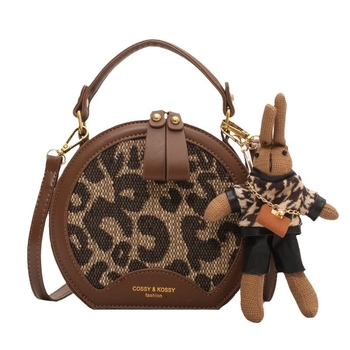 Geantă rotundă mică, quiltată, în stil Hong Kong, cu bretea crossbody