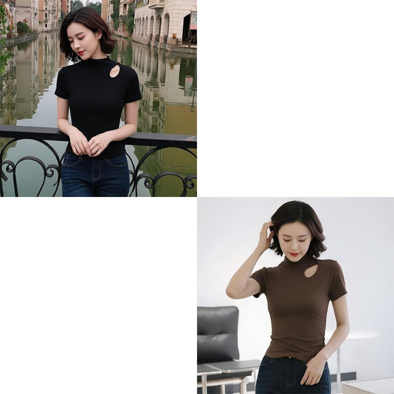 Kratka ljetna majica, plus veličina, svestrana, naglašava liniju, korejski stil, ležerno, jednostavno, moderan top