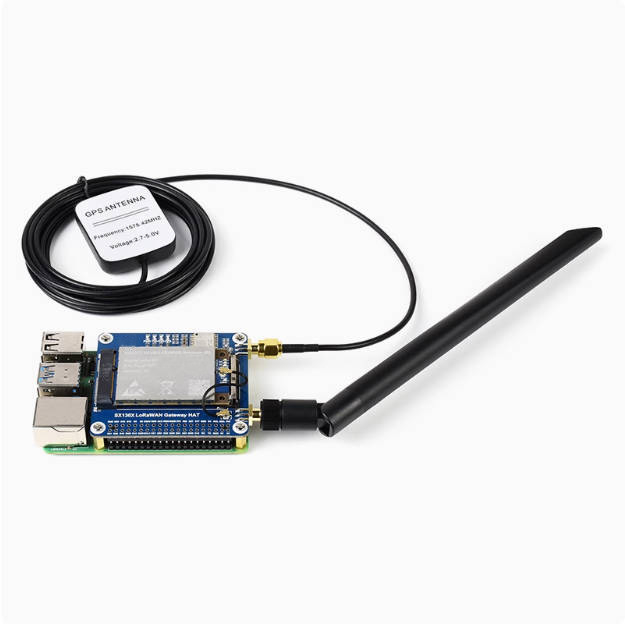 Raspberry Pi LoRaWAN SX1302/1303 gateway bővítőlap 868 MHz / 915 MHz