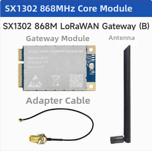Raspberry Pi LoRaWAN SX1302/1303 gateway bővítőlap 868 MHz / 915 MHz