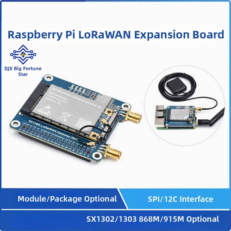 Raspberry Pi LoRaWAN SX1302/1303 gateway bővítőlap 868 MHz / 915 MHz