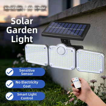 Solarna zidna svjetiljka za vanjski dvorišni put, senzor pokreta i daljinsko upravljanje