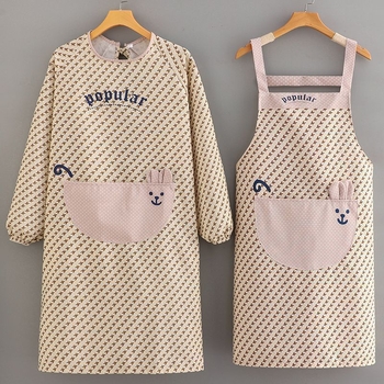 Hosszú ujjú konyhai kötény, teljes lefedettség, anti-fouling, foltálló, nem tapad a szőrökhöz, modern minimalista canvas dizájn otthoni főzéshez