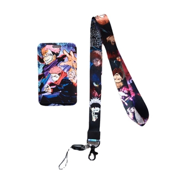 Държач за карти с шнур Jujutsu Kaisen: Gojo Satoru и Megumi Fushiguro, PVC, аниме мърч