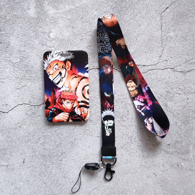 Държач за карти с шнур Jujutsu Kaisen: Gojo Satoru и Megumi Fushiguro, PVC, аниме мърч