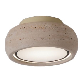 Ploché stropné LED svietidlo na balkón a chodbu, full spectrum, žltý travertín, vintage wabi-sabi štýl, retro vstupné LED