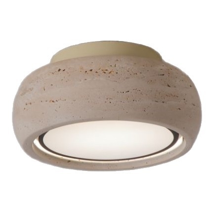 Ploché stropné LED svietidlo na balkón a chodbu, full spectrum, žltý travertín, vintage wabi-sabi štýl, retro vstupné LED