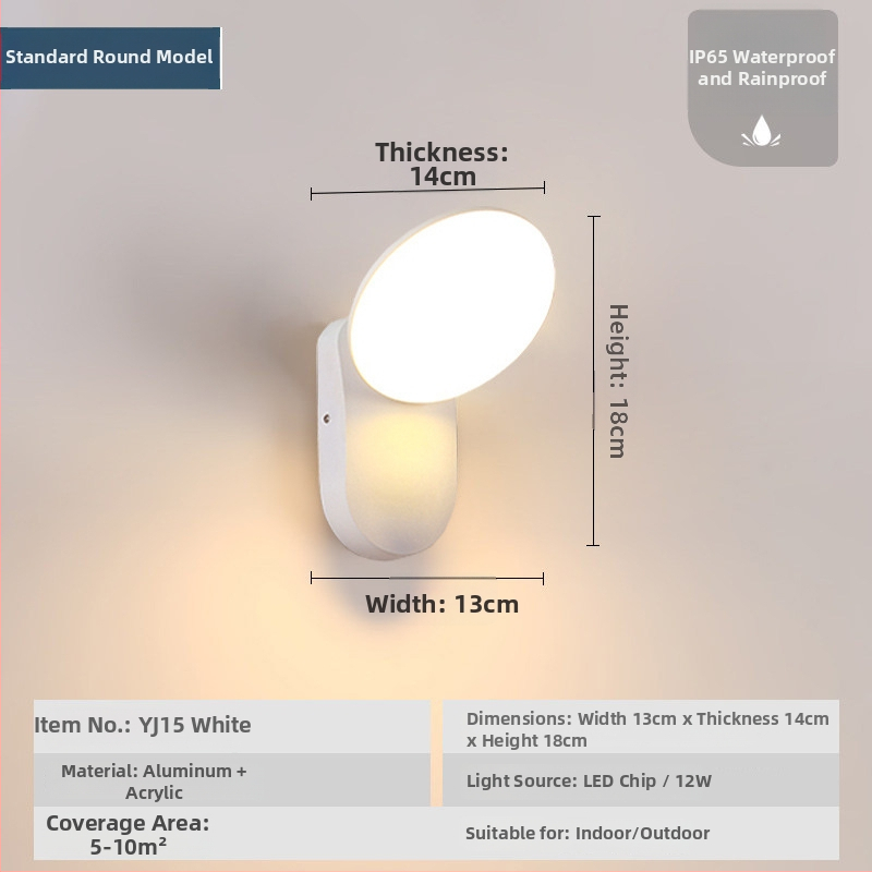 LED εξωτερικός φωτισμός τοίχου με αισθητήρα, αδιάβροχο φως κήπου για αυλή, βεράντα, μπαλκόνι και είσοδο