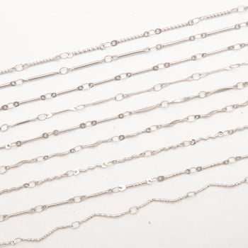 Set de bijuterii din oțel inoxidabil cu lanț tip bară — brățară, colier și brățară de gleznă, accesorii DIY cu finisaj titan