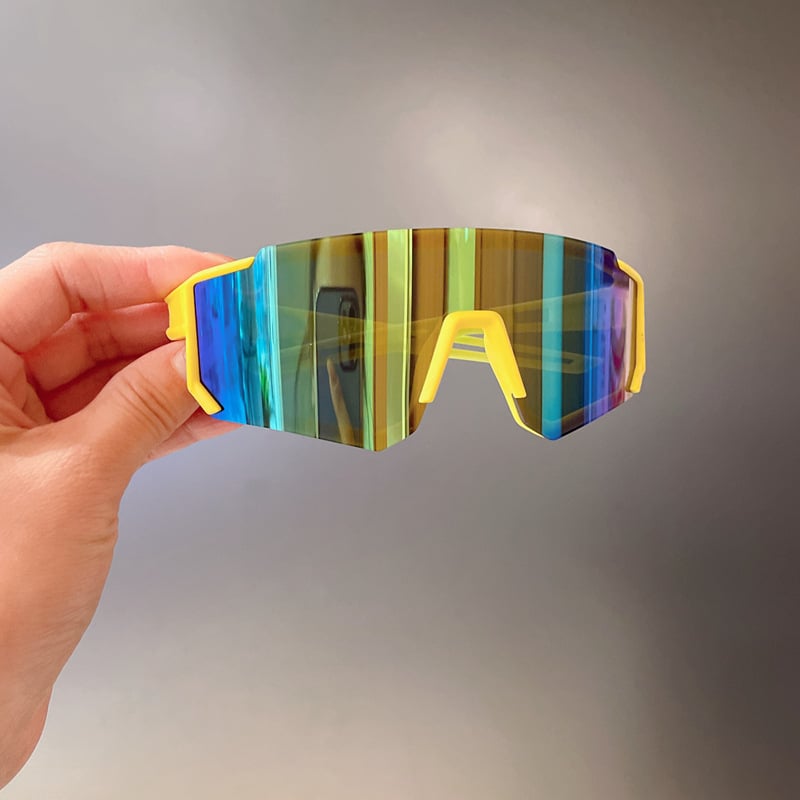 Ochelari de soare pentru copii cu lentile oglindă, anti vânt, UV385, ramă din rășină, stil hip-hop