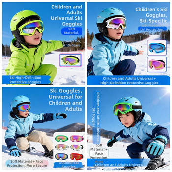 Ochelari de ski și ochelari de soare pentru zăpadă, rezistenți la vânt și călduroși pentru activități în aer liber, pentru adulți și copii