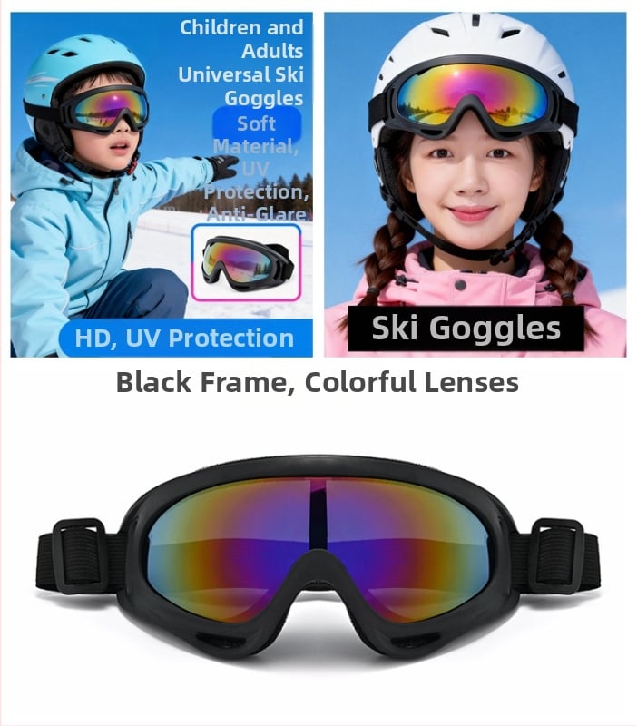 Ochelari de ski și ochelari de soare pentru zăpadă, rezistenți la vânt și călduroși pentru activități în aer liber, pentru adulți și copii