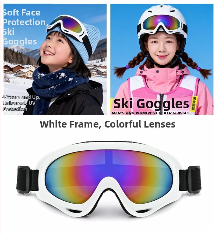 Ochelari de ski și ochelari de soare pentru zăpadă, rezistenți la vânt și călduroși pentru activități în aer liber, pentru adulți și copii