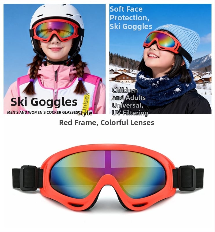Ochelari de ski și ochelari de soare pentru zăpadă, rezistenți la vânt și călduroși pentru activități în aer liber, pentru adulți și copii