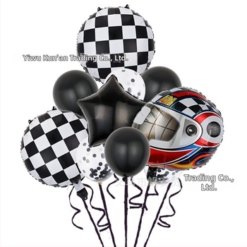 Set baloane din folie de aluminiu cu temă de curse, 18 inch, decor pentru petrecere de zi de naștere