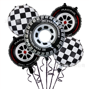 Set baloane din folie de aluminiu cu temă de curse, 18 inch, decor pentru petrecere de zi de naștere