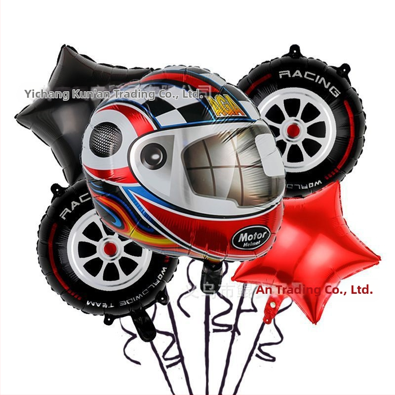 Set baloane din folie de aluminiu cu temă de curse, 18 inch, decor pentru petrecere de zi de naștere