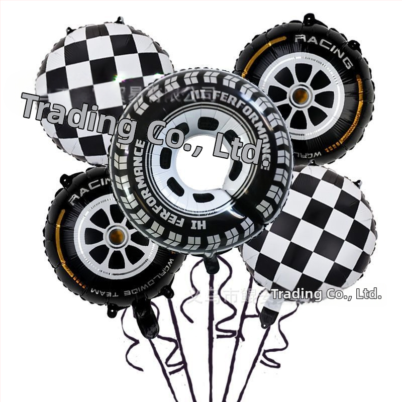 Set baloane din folie de aluminiu cu temă de curse, 18 inch, decor pentru petrecere de zi de naștere