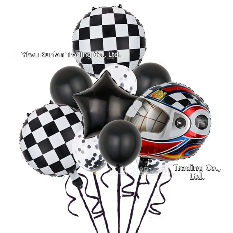 Set baloane din folie de aluminiu cu temă de curse, 18 inch, decor pentru petrecere de zi de naștere