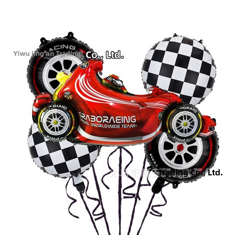 Set baloane din folie de aluminiu cu temă de curse, 18 inch, decor pentru petrecere de zi de naștere