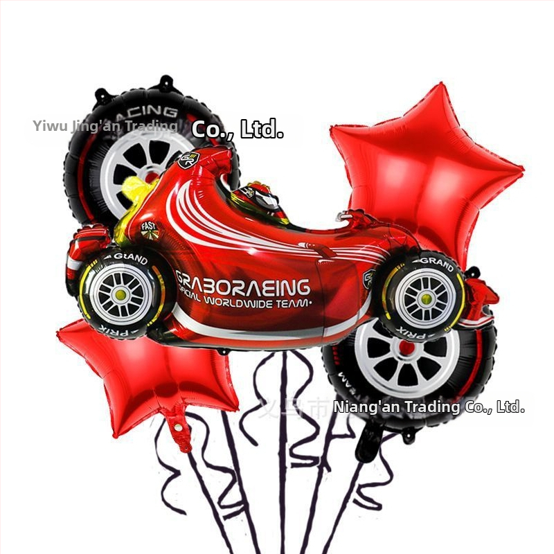 Set baloane din folie de aluminiu cu temă de curse, 18 inch, decor pentru petrecere de zi de naștere