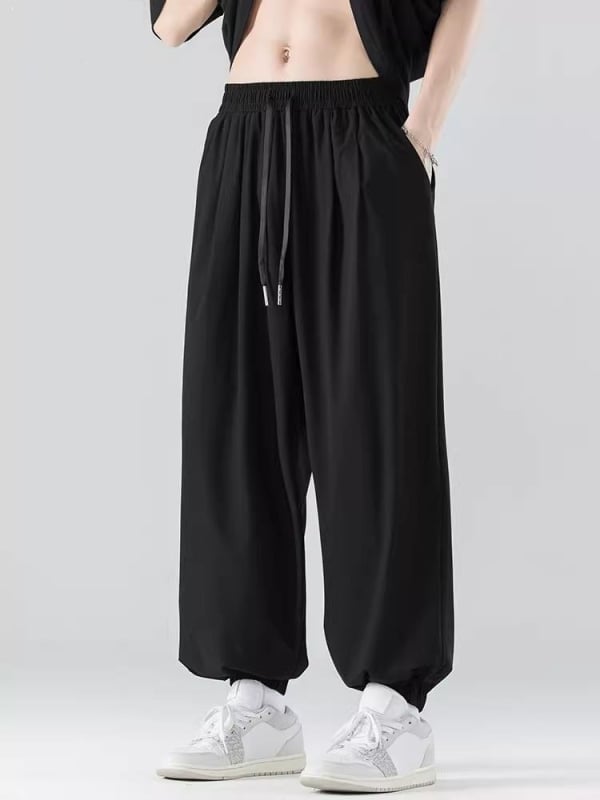 NASA Ice Silk мъжки панталони за лято, тънки и свободни, ежедневни jogger панталони с маншети, персонализируеми