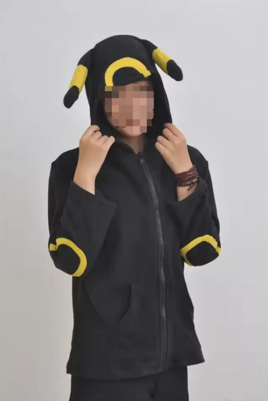 Hoodie s kapuljačom od flisa sa motivima crtane životinje: Pikachu, Vatreni zmaj, Pegaz, Mjesečni elf, Svinja i Dinosaur – crna i ružičasta