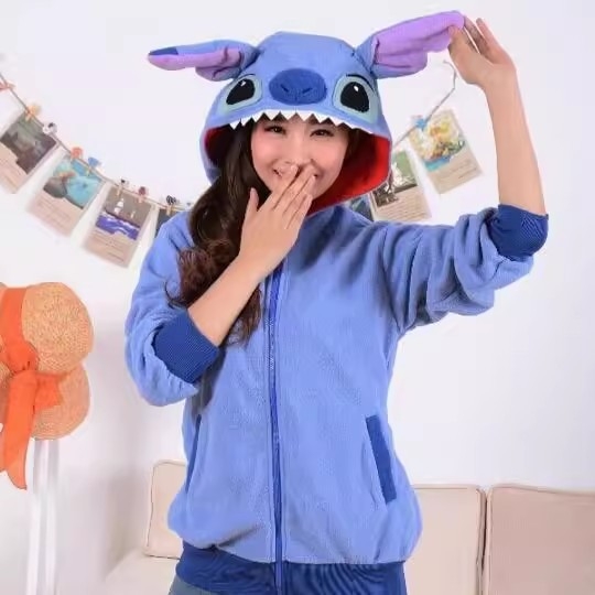 Hoodie s kapuljačom od flisa sa motivima crtane životinje: Pikachu, Vatreni zmaj, Pegaz, Mjesečni elf, Svinja i Dinosaur – crna i ružičasta