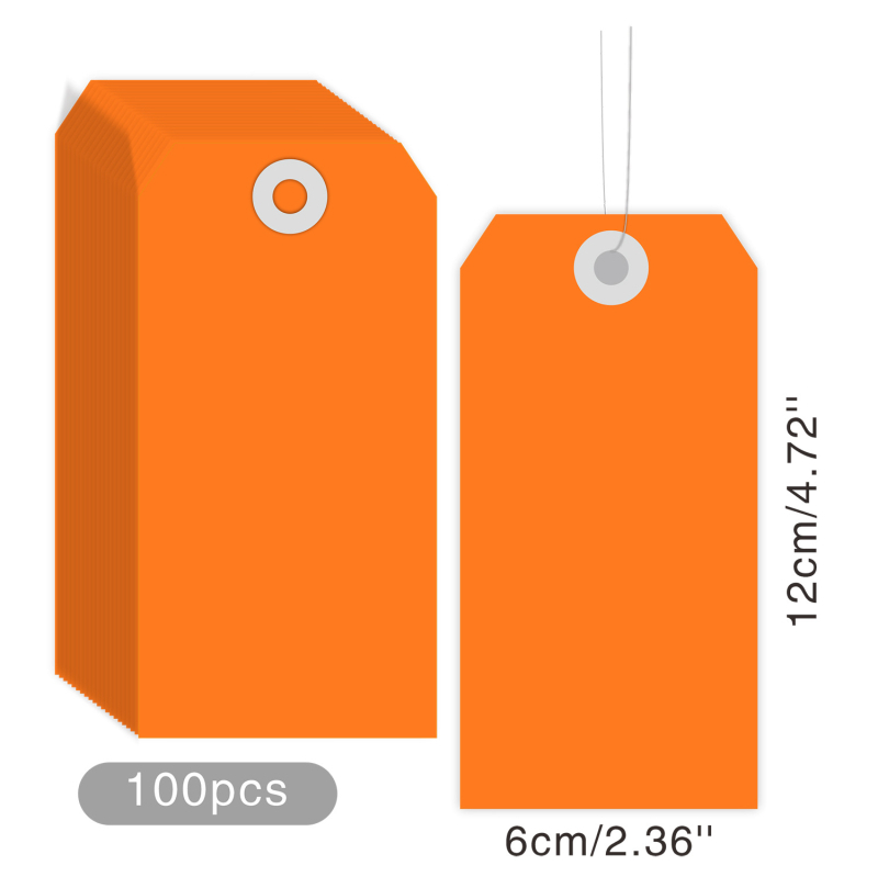 Manila papír árucímkék dróttal, 100 db, két méret: 3,5 × 7 cm és 6 × 12 cm, környezetbarát színváltozatok, ruhákhoz és poggyászhoz.